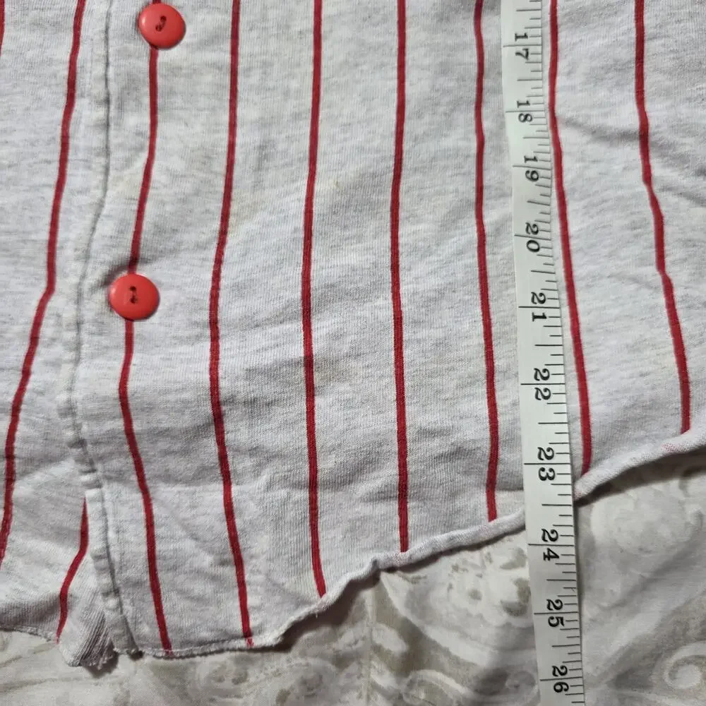 Vintage Indiana Hoosiers Baseball Jersey Shirt Boxy Pinstripe IU NCAA USA